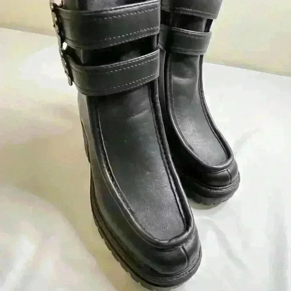 Sam & Libby Chiara Chunky Gothic Embellished  Buckle Combat Boots size 6 - Picture 3 of 9